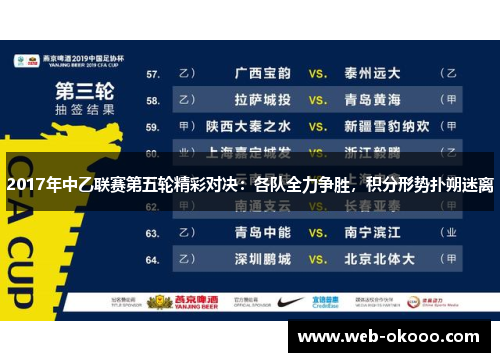 2017年中乙联赛第五轮精彩对决：各队全力争胜，积分形势扑朔迷离